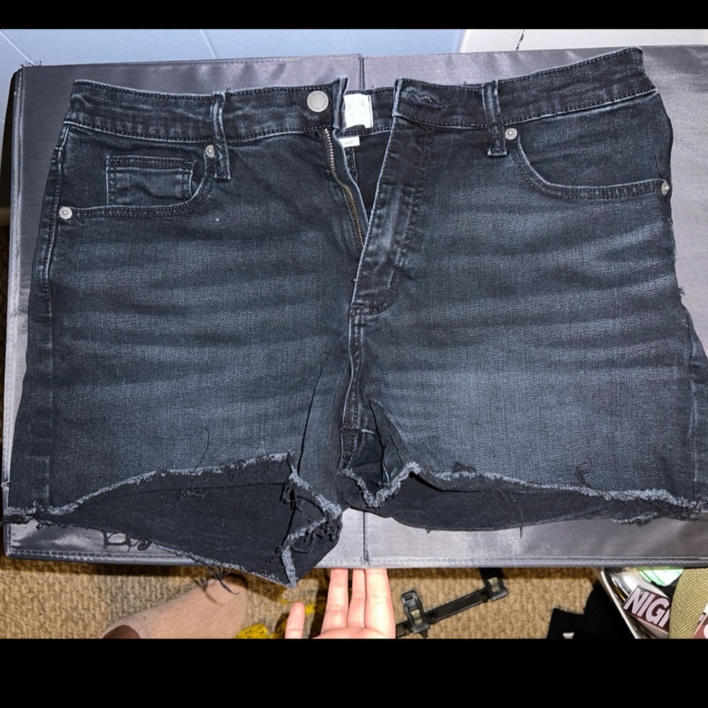 Universal threads black denim shorts